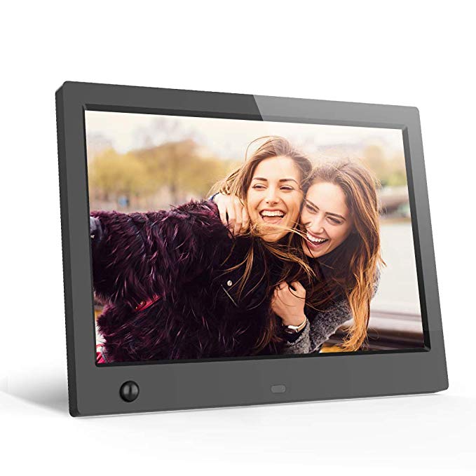 Digital Picture Frame Melody 10.1-inch Wide Screen LCD Digital Photo Frame with Motion Sensor 1080P HD Resolution IPS Display Image MP3 MP4 Support with Remote Control