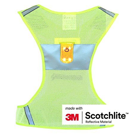 Salzmann 3M Scotchlite High Visibility Reflective Vest With Rear LED Light for Added Visibility Ideal for Running and Cycling, size Adjustable