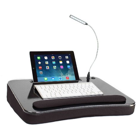 Sofia   Sam Lap Desk with USB Light and Tablet Slot | Supports Laptops Up To 17 Inches