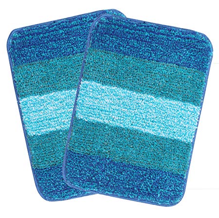 Saral Home Microfiber Bath Mat (35x50cm, Turquoise) - Pack of 2)