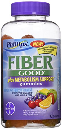 Phillips' Fiber Good Gummies Plus Metabolism, 72 Count