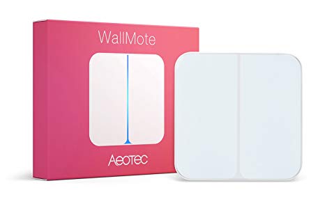 Aeotec WallMote, Z-Wave Plus wireless wall switch, 2 button, 8 scene remote control