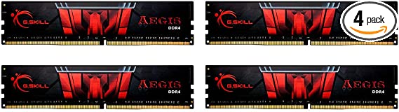 G.Skill AEGIS Series (Intel XMP) 32GB (4 x 8GB) 288-Pin SDRAM DDR4 3200 CL16-18-18-38 1.35V Dual Channel Desktop Memory F4-3200C16Q-32GIS