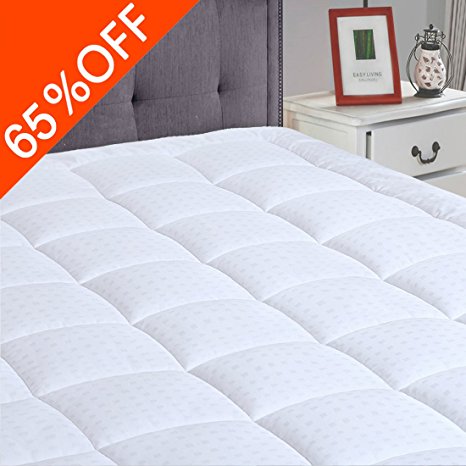 Fitted Quilted Mattress Pad Cover(8-21”Deep Pocket)-Hypoallergenic Cotton Down Alternative Mattress Topper Twin XL