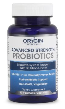 Essentials Advanced Strength Probiotics - 30 Billion CFUs - Vegan Gluten Free non-GMO - Post-Antibiotic Support - Naturally Produces Digestive Enzymes for Men and Women