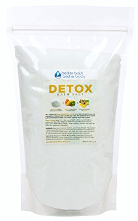 Detox Bath Salt 3 Pounds - Epsom Salt Bath Soak With Ginger & Lemon Essential Oils Plus Vitamin C - 100% All Natural No Perfumes No Dyes - Detoxify & Revitalize Your Body & Mind Naturally