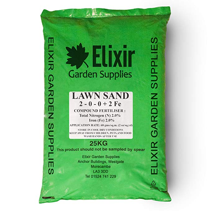 Elixir Gardens ® 25Kg Lawn Sand (Fine) With Fertiliser And Moss Killer