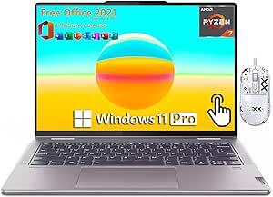 Lenovo Yoga 7 2-in-1 16" 2K Touchscreen Laptop, AMD Ryzen 7 8840HS, 16 GB LPDDR5X RAM, 1 TB SSD, Long Battery Life, FHD Webcam, Backlit Keyboard, Windows 11 Pro & Microsoft Office Lifetime License