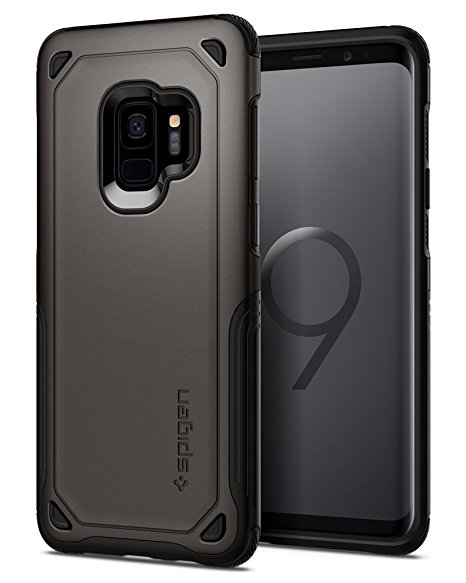 Spigen Hybrid Armor Galaxy S9 Case with Air Cushion Technology and Secure Grip Drop Protection for Samsung Galaxy S9 (2018) - Gunmetal