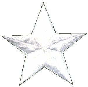 Solid White Star - 3" - Embroidered Iron On or Sew On Patch