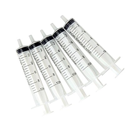 Karlling Pack of 5 X 10 ml 10cc Syringes Without Needle