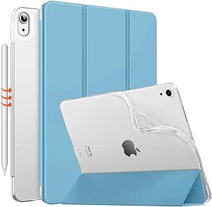 MoKo for iPad Air 6th Generation 11-inch Case (M2) 2024, iPad Air 5th/4th Gen Case 10.9" 2022/2020, Translucent Frosted Soft TPU Back Cover for iPad Air 6/5/4 Gen, Slim iPad Air Case, Misty Blue