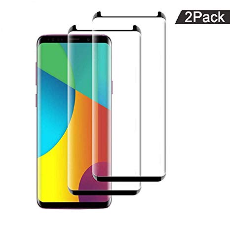(2 Pack) Galaxy S9 Plus Screen Protector 3D Curved Glass, [Case Friendly] [Bubble Free] Ultra Thin HD Clear 9H Hardness Anti-Scratch Crystal Clear Screen Protector for Samsung Galaxy S9 Plus (NOT S9)