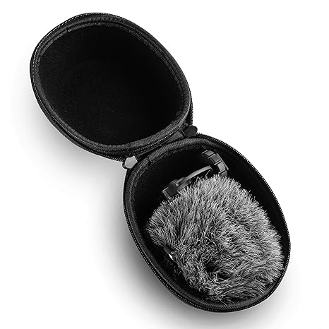 Hard Case Fits Rode Video Mic, with Rycote Lyre shock mount and deluxe furry windshield