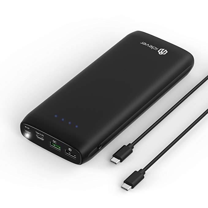 [USB C PD Portable Charger] iClever 21000mAh USB C Power Bank, Power Delivery 30W USB Type-C Portable Charger with USB 3.0 Quick Charging for Samsung Galaxy S9 / S9 , Nintendo Switch, MacBook 2016