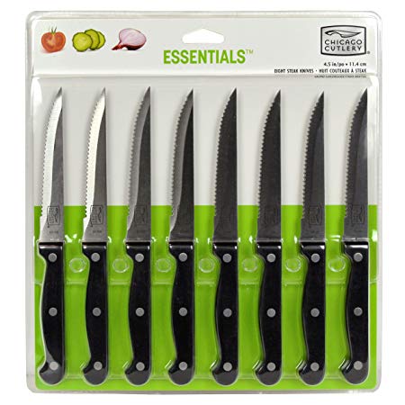 Chicago Cutlery 8pc Essentials Serrated Stainless Steel Steak Knife Set