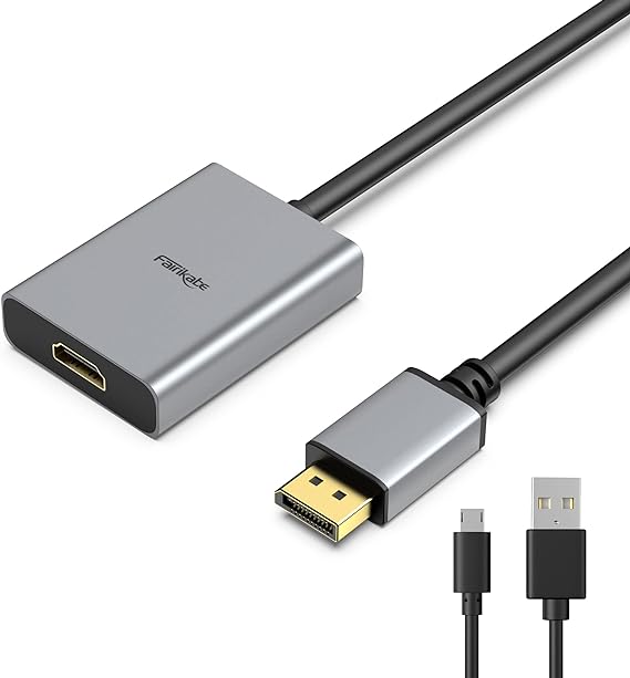 fairikabe 8K HDMI to DisplayPort Adapter, 4K@120Hz HDMI Female to DP Male Converter Cable, Unidirectional HDMI to Display Port Adapter for Xbox Series X, PS4,PS5, PS4 Pro