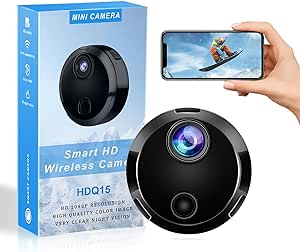 Indoor and Outdoor Camera with Night Vision - Small Cameras for Spying - Mini Camera - Hidden Camera - Micro Camera - WiFi Cameras for Pet/Baby/Nanny with App-Surveillance Camera Full HD