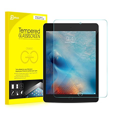 iPad Mini 4 Screen Protector, JETech Premium Tempered Glass Screen Protector Film for the New Apple iPad Mini 4 - 0900