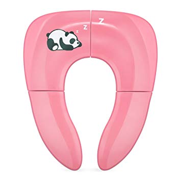 Jerrybox Foldable Travel Potty Seat for Babies, Toddlers Potty Seat, Toilet Training with Carrying Bag (Pink)