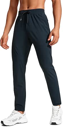 CRZ YOGA 4-Way Stretch Athletic Pants for Men 30" Workout Lounge Casual Work Jogger Pants with Zip Pocket