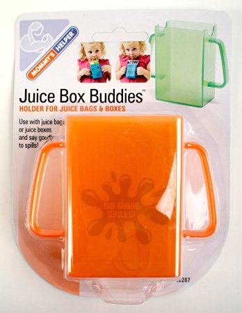 2-PACK Mommys Helper Juice Box Buddies Holder for Juice Bags and Boxes, Colors May Vary