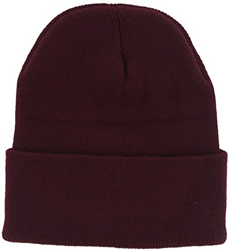 Dealstock Plain Knit Cap Cold Winter Cuff Beanie (40  Colors Available)