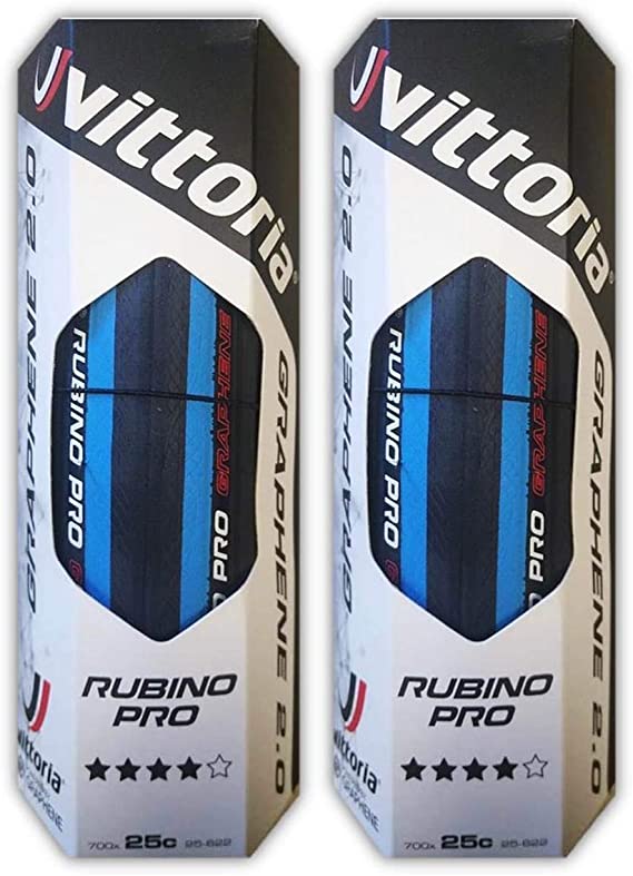 Vittoria Rubino Pro IV 700x25c Black/Blue Road Bike Tire Bundle - Pair (2 Tires)