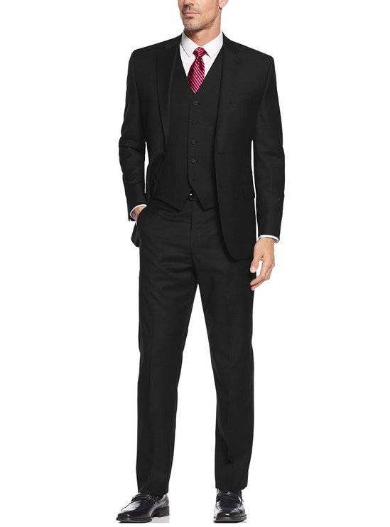 Salvatore Exte Men's Suit 3-Piece Two Button Blazer Jacket Flat Front Pants