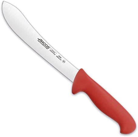 Arcos 8-Inch 200 mm 2900 Range Curved Butcher Knife, Red