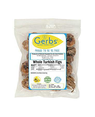 Dried Whole Figs, 1 LB - Unsulfured & Preservative Free by Gerbs - Top 12 Food Allergy Free & NON GMO - Product of Turkey