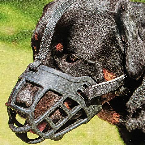 Dog Muzzle,Soft Basket Silicone Muzzles for Dog, Best to Prevent Biting, Chewing and Barking, Allows Drinking and Panting, Used with Collar (4 (Snout 12-13.5"), Black)