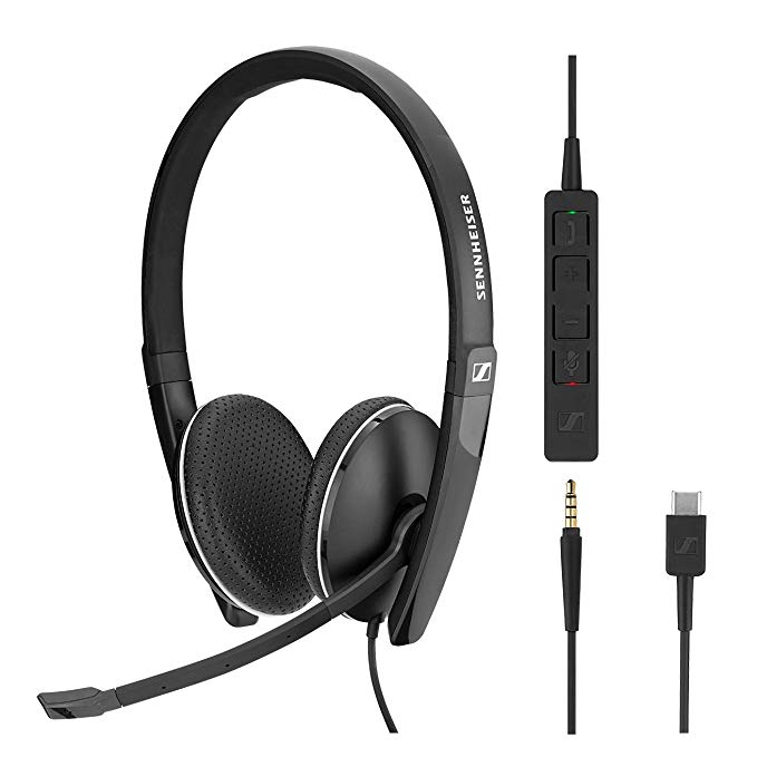 Sennheiser SC 165 USB-C (508356) - Double-Sided (Binaural) Headset for Business Professionals | with HD Stereo Sound, Noise-Cancelling Microphone, USB-C Connector (Black)