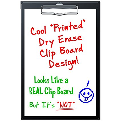 Magnetic Dry Erase Whiteboard - Clip Board Loose Leaf Paper Memo Design for Fridge - 30 Mil Thick - 12” High (Clip Board - Blank Sheet Design)