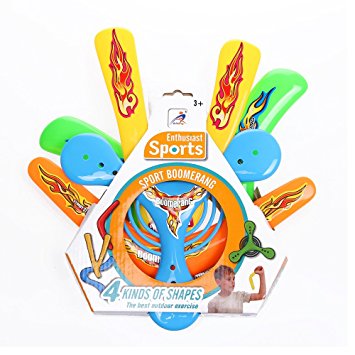 Kidcia 4 Pcs Boomerang Toy Set for Kids-Fun Flying Toys for Lawn and Yard Game