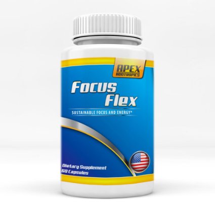 FocusFlex - Clinically Proven Nootropic Energy Supplement - With 1 Best-Selling Nootropic Combination Caffeine and Theanine For All-Day Focus and Energy Maximize Your Daily Potential With This Powerful All-Natural Formula Made in the US 100 Money-Back Guarantee