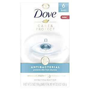 Dove Beauty Bar For All Skin Types Antibacterial Protects from Skin Dryness 3.75 oz 6 Bars