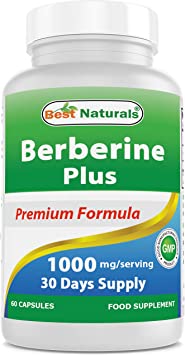 Best Naturals Berberine Plus with Berberine HCl, Vitamin C and Zinc, 1000 mg, 60 Capsules