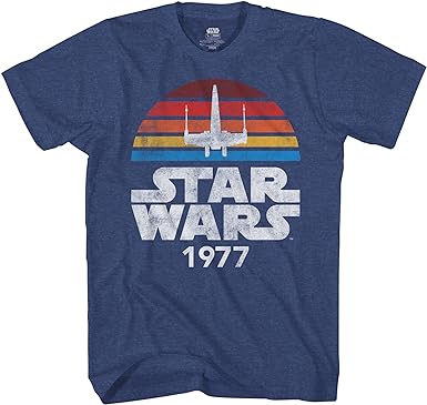 STAR WARS 1977 Logo Rainbow X-Wing Men's Adult T-Shirt