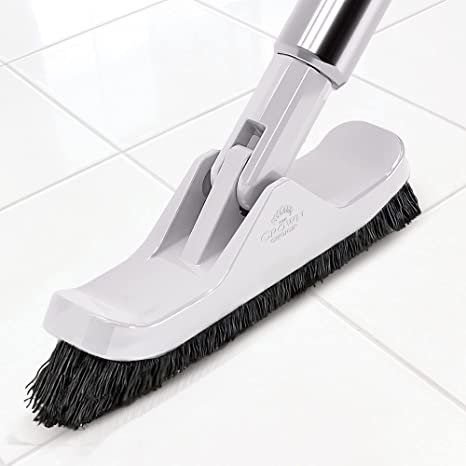 Grout Brush with Long Handle - Heavy Duty Cleaner & Grout Scrubber Tool - Deep Cleaning Hard Wood, Tile, Floors - Handled Bathtub and Shower Scrub - Cleaning Brushes and Supplies for Bathroom Kitchen