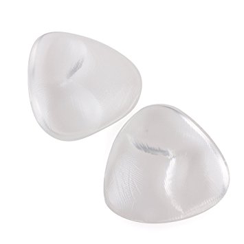 Goege Bra and Bikini Gel Inserts for Summer Waterproof Silicone Triangle Push-Up Breast Pads Swimsuit and Bra Inserts Enhancement Falsies Bikini Pads for Female(Transparent)