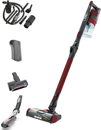 Shark Cordless Stick Vacuum Cleaner, Anti Hair Wrap, 40 Minute Run Time Battery, Flexible Vacuum Cleaner with Car Kit, Pet Tool, Crevice & Upholstery Tools, Red, IZ202UKTSB