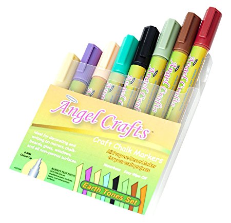 Angel Crafts 8 Count Chalk Ink Markers, Earth Tones Set