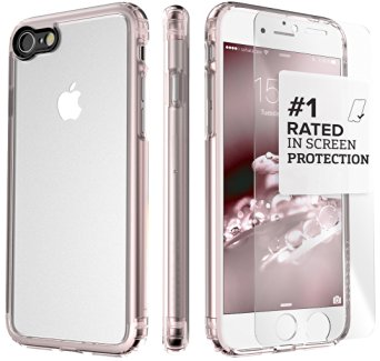 iPhone 7 Case, SaharaCase Rose Gold Clear Protective Kit Bundle [ZeroDamage Tempered Glass Screen Protector] Premium Finish Slim Fit [Reinforced Shockproof Bumper] (Rose Gold Clear)