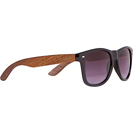 WOODIES Sun Readers | Walnut Wood Bifocal Sunglasses with Magnified Lenses