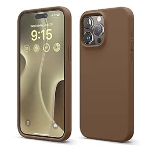 elago Compatible with iPhone 15 Pro Max Case, Liquid Silicone Case, Full Body Protective Cover, Shockproof, Slim Phone Case, Anti-Scratch Soft Microfiber Lining, 6.7 inch (Brown)