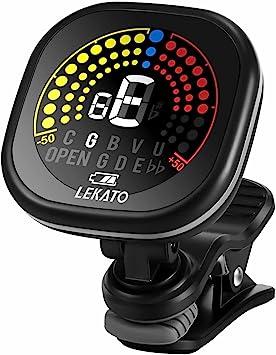 Clip-On-Tuner, wiederaufladbarer Gitarren-Tuner, digitaler Stimmgerät, Ukulele-Tuner, elektrischer und akustischer chromatischer Tuner für Gitarren, Violine, chromatischer Stimmmodus für Ukulele