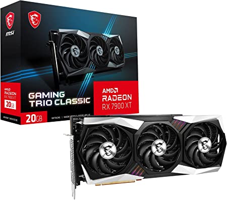 MSI Gaming Radeon RX 7900 XT Gaming Trio Classic 20G 320-Bit HDMI/DP Torx Fan 4 AMD RDNA 3 Graphics Card (RX 7900 XT Gaming Trio Classic 20G)