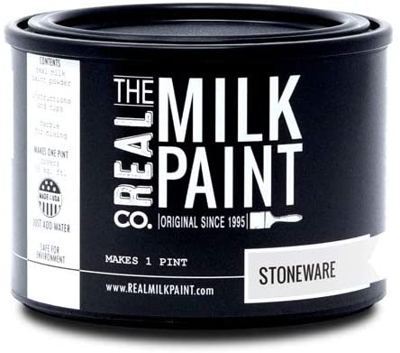 Real Milk Paint, Wood Paint for Furniture, Matte Paint for Cabinets, Walls, Brick, and Stone, Water Based Organic, No VOC, Stoneware, 1 Pint