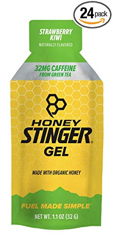 Honey Stinger Classic Energy Gel, Strawberry Kiwi, Caffeinated, Sports Nutrition, 1.1 Ounce (Pack of 24)